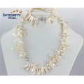 Natural Fresh Water Jewellery Pearl Set Biwa White Pearl Set Designs